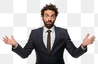 PNG Businessman angry shrugged and arms outstretched portrait adult photo