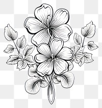 PNG Serene clover pattern drawing sketch.