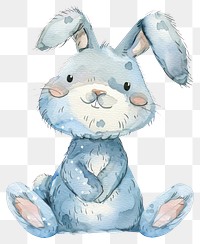 PNG Watercolor painting of bunny mammal animal rabbit.