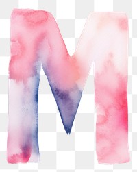 PNG  Watercolor illustration letter M white background creativity standing.