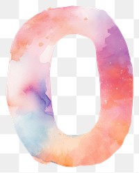 PNG  Watercolor illustration number letter 0 text white background accessories.