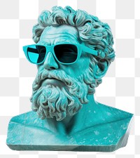 PNG Ancient Greek sculpture sunglasses art turquoise.