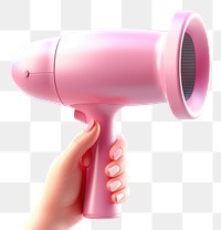 PNG Hand holding a hair-dryer technology appliance purple.