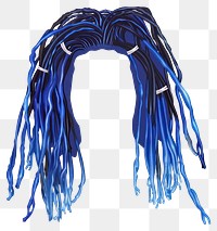 Blue man Dreadlocks dreadlocks hairstyle white background.