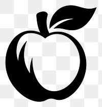 PNG Apricot fruit logo icon symbol black white.