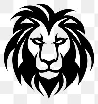 PNG Lion logo icon black white white background.
