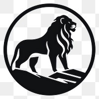 PNG Lion standing on a mountain icon logo mammal animal.