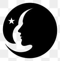 PNG Moon logo icon silhouette astronomy night.