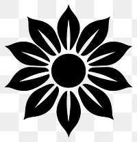 PNG Sunflower logo icon black white inflorescence.