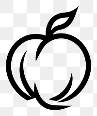 PNG Pomegranate fruit logo icon white black monochrome.