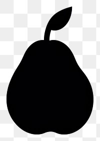 PNG Pear fruit logo icon silhouette black plant.