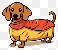 PNG Dog dressed hotdog costume cartoon animal mammal.