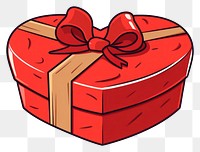 PNG Heart shaped gift box cartoon celebration clip art.