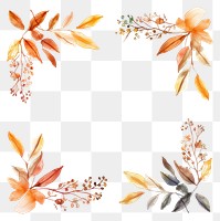 PNG Autumn square border backgrounds pattern white background.