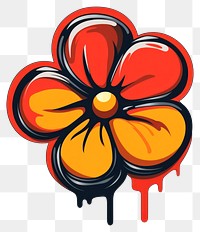 PNG Graffiti flower paint red art.