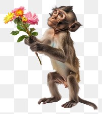 PNG Monkey animal mammal flower.
