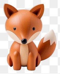 PNG Fox Wooden cute toy figurine animal.