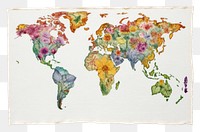 PNG Vintage map painting pattern paper.