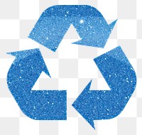 PNG Recycle icon symbol shape blue.
