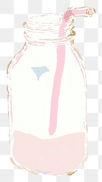 PNG Milk bottle jar white background.