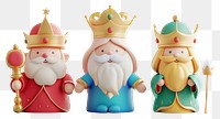 PNG 3d Three wise men figurine cartoon representation.