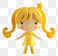 PNG 3d Virgo cartoon cute doll.