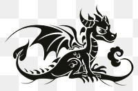 PNG Dragon animal black calligraphy.