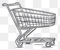 PNG Shopping cart shopping sketch line.