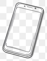 PNG Smart phone sketch line white background.