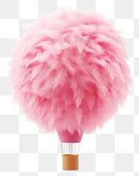 PNG 3d render of hot air balloon pink white background transportation.