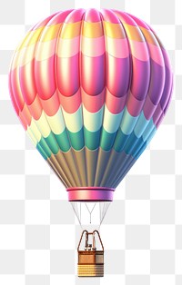 PNG 3D render of hot air balloon iridescent aircraft vehicle 