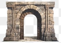PNG Stone ancient architectural door architecture gate white background