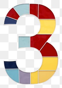 PNG  Mosaic letters number 3 symbol shape sign.