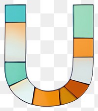 PNG  Mosaic tiles letters U shape white background horseshoe.