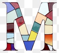PNG  Mosaic tiles letters M number shape white background.