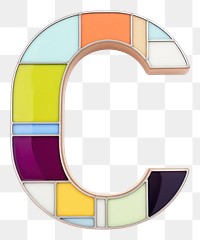 PNG  Mosaic tiles letters C number shape white background.
