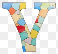 PNG  Mosaic tiles letters Y number shape art.
