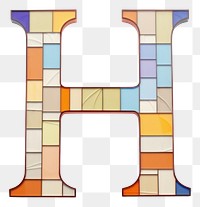 PNG  Mosaic tiles letters H alphabet number shape.