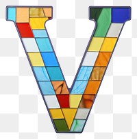 PNG  Mosaic tiles letters V alphabet number shape.