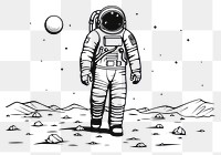 PNG Astronaut sketch drawing space