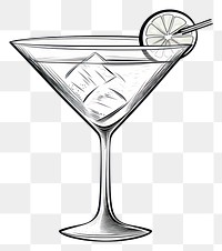 PNG Cocktail martini sketch drink.