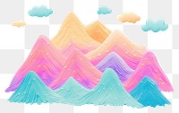 PNG Crayon texture illustration of mountain backgrounds outdoors nature.