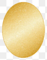 PNG Gold color Oval icon glitter shape white background.