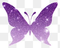 PNG Violet butterfly icon glitter nature purple
