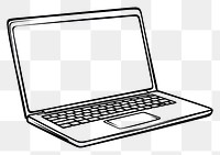 PNG Laptop computer line white background.