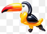 PNG A balloon twisting in the shape of a beautiful toucan bird balloon animal beak white background.