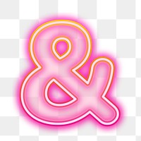PNG ampersand pink neon design, transparent background