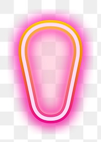 Quotation mark png pink neon design, transparent background