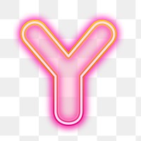 Letter Y png pink neon design, transparent background