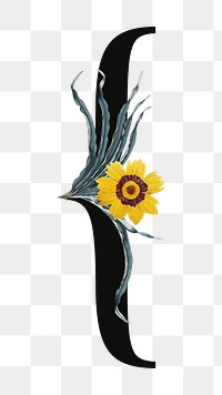 Floral curly bracket png digital art illustration, transparent background